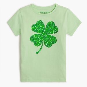 NWT J Crew Girls' Green clover graphic tee XXS (2-3) Sold Out!